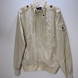 Zara Youth Light Weight Tan Jacket  Four Front Pockets and One Arm Pocket Size M